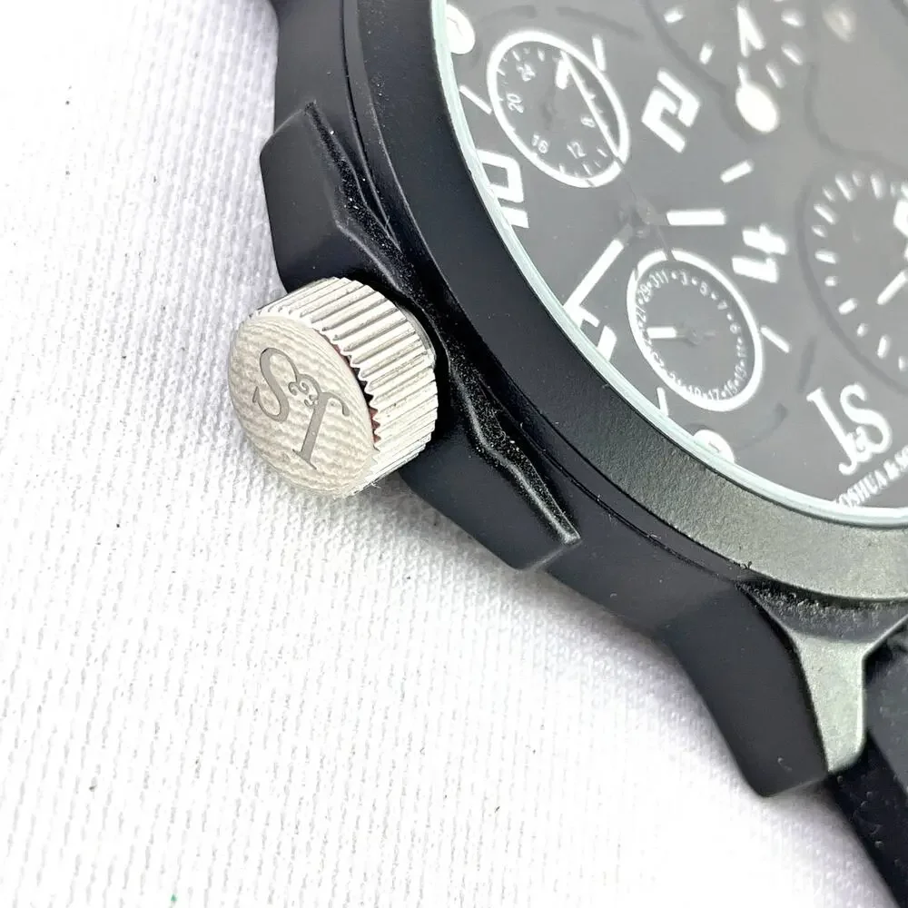 Men's Joshua & Sons JS-40-WT Triple Time Zone Military Time Date Quartz Watch - Picture 5 of 7